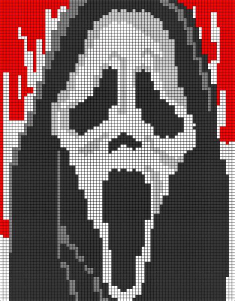 Scream Ghostface Pixel Pattern By Qwazy2 Dragón En Punto De Cruz