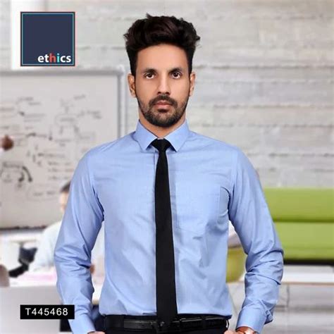 Light Blue Plain Corporate Uniforms Shirts For Office Staff At Rs
