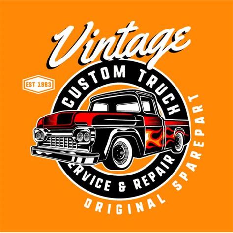 Vintage Custom Truck 551811 Vector Art At Vecteezy