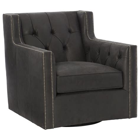Candace Swivel Chair With Nail Head Trim Williams And Kay Upholstered Chairs