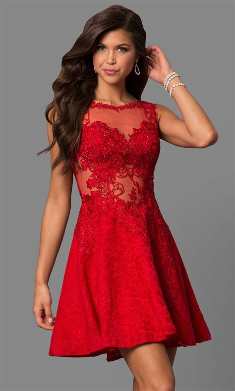 Red Lace Jvnx By Jovani Short Party Dress Promgirl