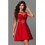 Red Lace JVNX By Jovani Short Party Dress  PromGirl