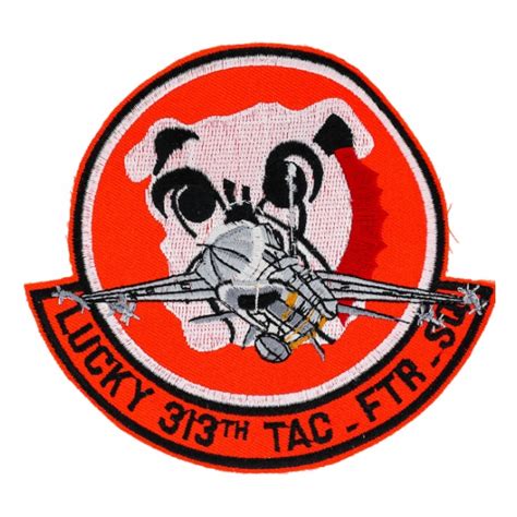 313th Tactical Fighter Wing Patch Lucky 313th Tac Ftr Sq Flying