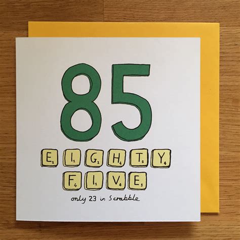 85th Birthday Card 85 85th Scrabble Etsy