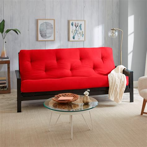 Humble And Haute Full Size 6 Inch Red Suede Futon Mattress Walmart