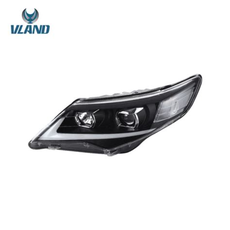 For 2012 2014 Toyota Camry Black Led Drl Bar Projector Headlights