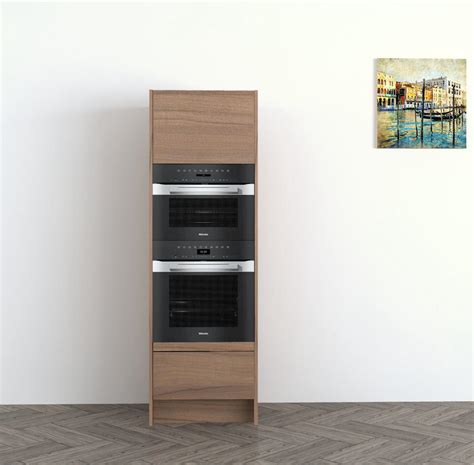How to adjust the height, how to configure the oven and microwave, how to set up the wiring. Short Oven, Microwave and Coffee Machine Housing Units