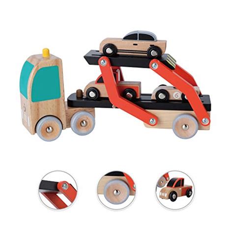 Classic World Wooden Car Transporter With 3 Cars Double Decker Car