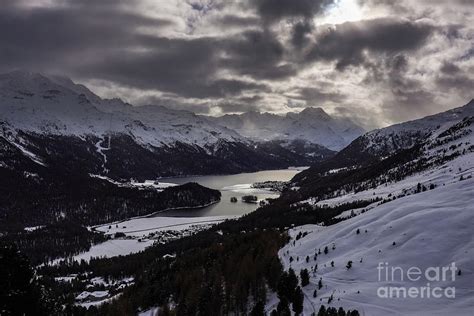 Dramatic View Of The Engadine Valley And Lake Silvaplana From Th
