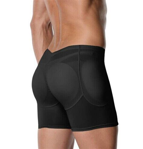 Au Mens Padded Underwear Butt Lifter Boxer Brief Booster Hip Enhancer Bodyshort Ebay