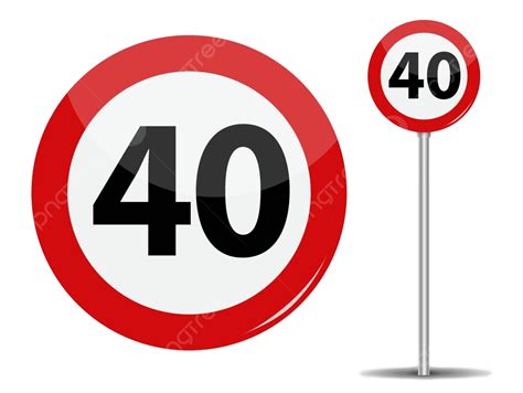 Illustration Of A Vector Speed Limit Sign With A Red Circle Indicating