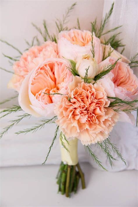 Maybe you would like to learn more about one of these? White, Peach and Emerald Green Wedding Flowers | Bouquets ...