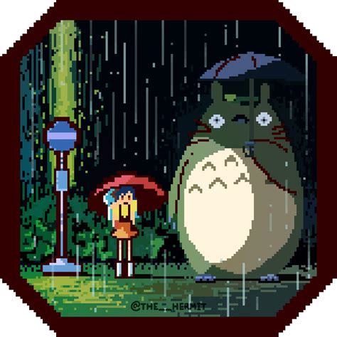 My Neighbour Totoro Second Pixel Art This Time With The Pointers From