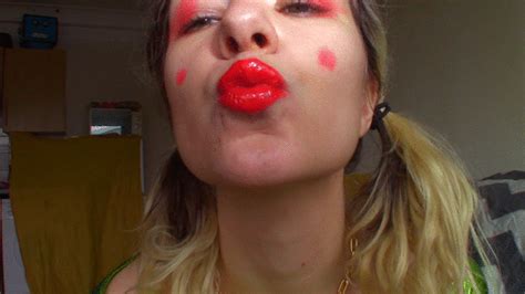 Cute College Gal Going Naughty Worship My Orange Lipstick