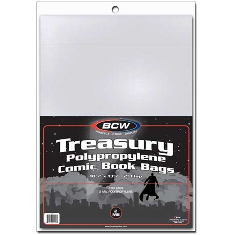 Pack Of 100 Bcw Treasury Comic Book Acid Free Poly Bags Archival Sleeves