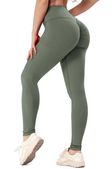 Fittoo Women High Waisted Scrunch Leggings Ruched Yoga Pants Push Up Butt Lift Trousers Workout