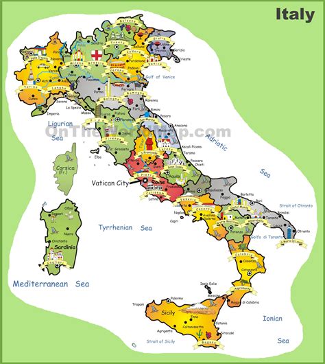 Carte Italie Touristique Arts Et Voyages