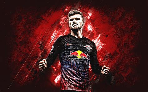 Timo Werner Rb Leipzig German Football Player Portrait Red Stone