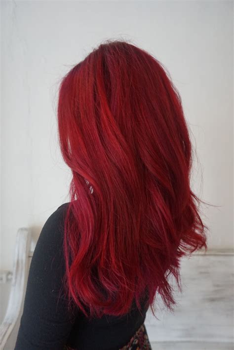 Bright Red Hair Using Pravanna Orchid And Joico Red Dyed Red Hair