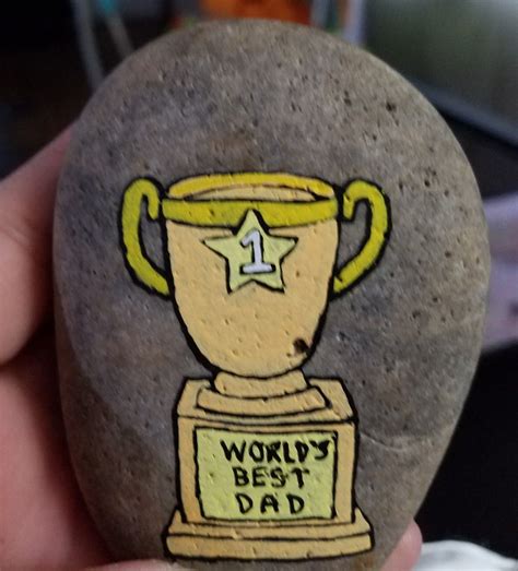 Fathers Day Rock Painting By Rebeca Page Painted Rocks Worlds Best