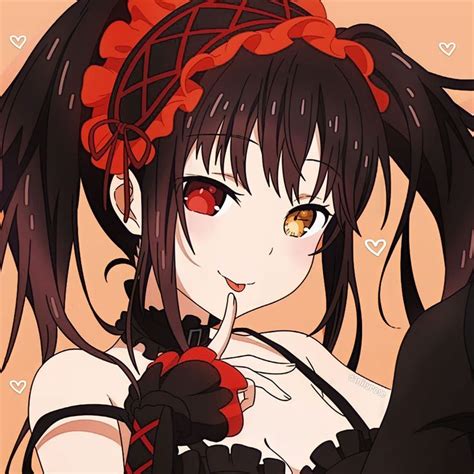 An Anime Girl With Long Black Hair And Red Eyes