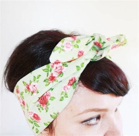 Vintage Inspired Head Scarf Bandana Style Pink And By Ohhoneyhush