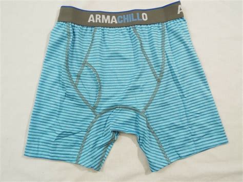 Duluth Trading Mens Armachillo Cooling Boxer Briefs Aquamarine Stripes
