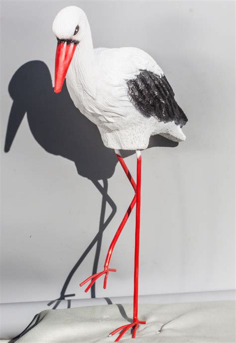 Garden Bird Statue Stork Figurine Wildlife Sculpture Large Etsy Uk