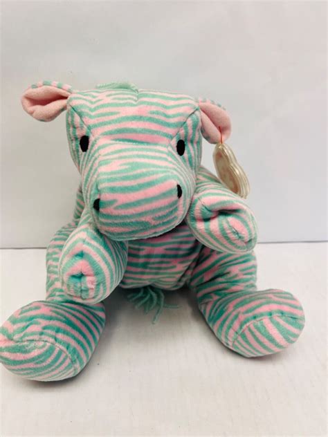 Zulu Pink Zebra Pillow Pal Ty Beanie Plush 1996 Stuffed Animal Toy With