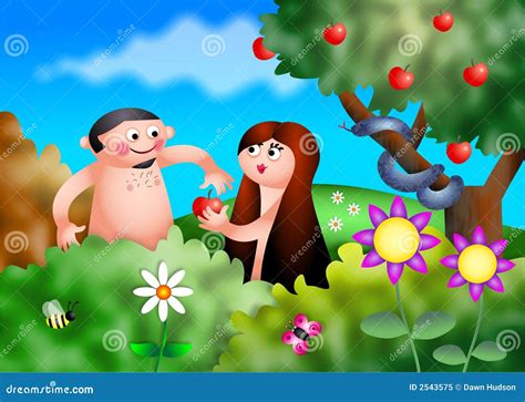 Adam And Eve Stock Illustration Illustration Of Countryside 2543575