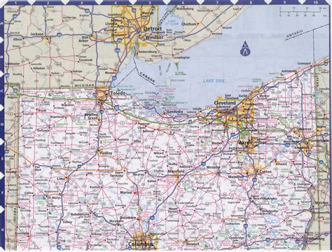 Ohio State Map With Cities And Towns Large Detailed Elevation Map Of
