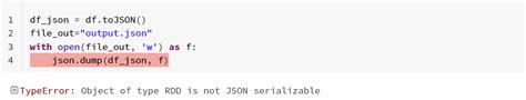 Object Of Type Rdd Is Not Json Serializable Python Spark Stack Overflow