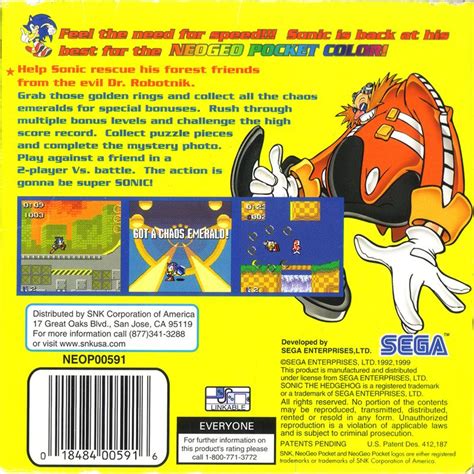 Sonic The Hedgehog Pocket Adventure Cover Or Packaging Material Mobygames