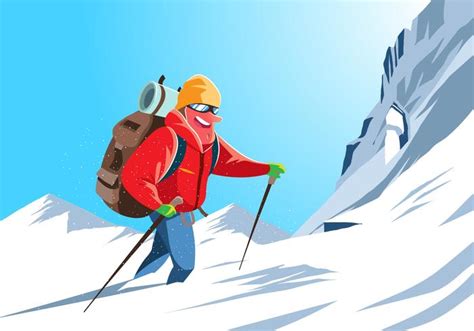 Alpinist Climber Vector 154055 Vector Art At Vecteezy