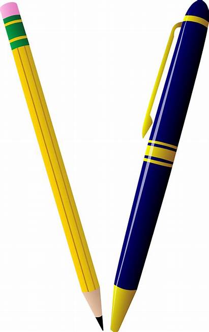 Pencil Pen Clip Duo Writing Yellow Instruments
