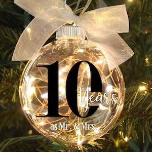 Th Wedding Anniversary Lighted Christmas Ornament Personalized With