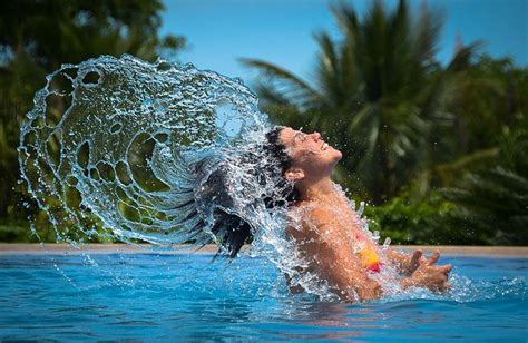 Splash Hair Flip Photography Pool Water