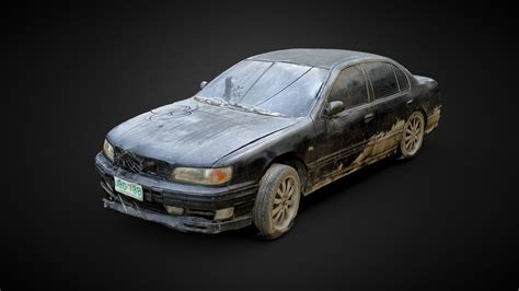 Abandoned Black Dirty Car 3d Scan Buy Royalty Free 3d Model By