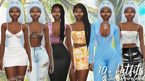 The Sims 4 Cas Outfit Lookbook Cc Links Youtube