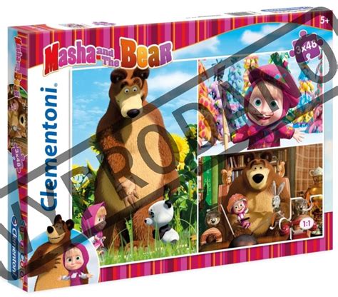 Clementoni Puzzle Máša A Medvěd Dobrodružství 3x48 Dílků Puzzle