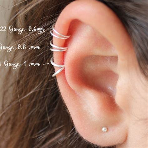 Cartilage Hoop Earrings Tiny Helix Hoop Earring Cartilage Etsy