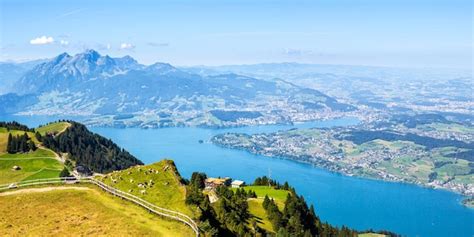 Premium Photo View From Rigi Mountain On Swiss Alps Lake Lucerne And