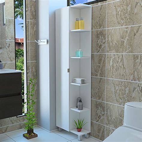 Rta Design 5 Side Shelves Tall Corner Bathroom Cabinet With 1 Door