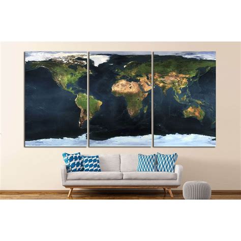World Map №1453 Ready To Hang Canvas Print Zellart Canvas Prints
