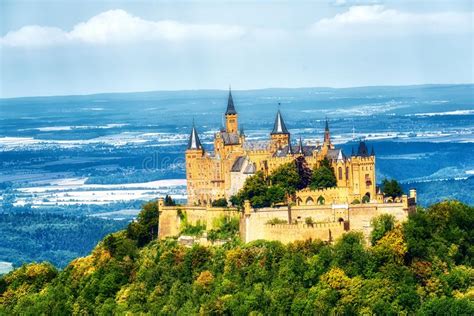 Hohenzollern Castle At Sunset Baden Wurttemberg Germany Stock Photo