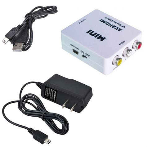 Rca to hdmi converter mini composite av tv cvbs video adapter 720p 1080p black. Mini RCA AV to HDMI Converter Adapter Composite AV2HDMI ...