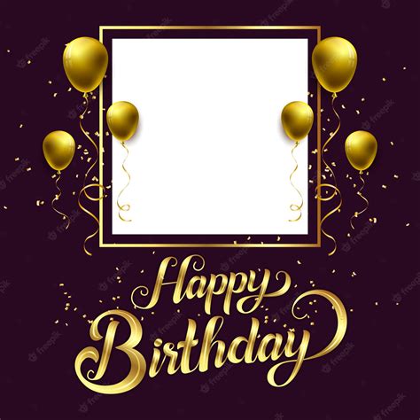 Premium Vector Beautiful Happy Birthday Card With Balloons And Golden