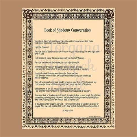 Consecration Book Of Shadows Digital Download Book Of Shadows