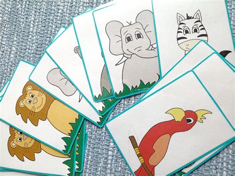 Wild Animals Memory Game Card Pack For Preschoolers And Primary