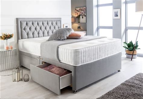 chelsea divan bed with spring memory foam mattress luxury fabric beds uk the bed
